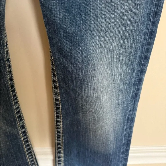 Y2K Biker Grunge SILVER Tuesday Baby Boot Jeans Medium Indigo Size 28X33 - Picture 4 of 9